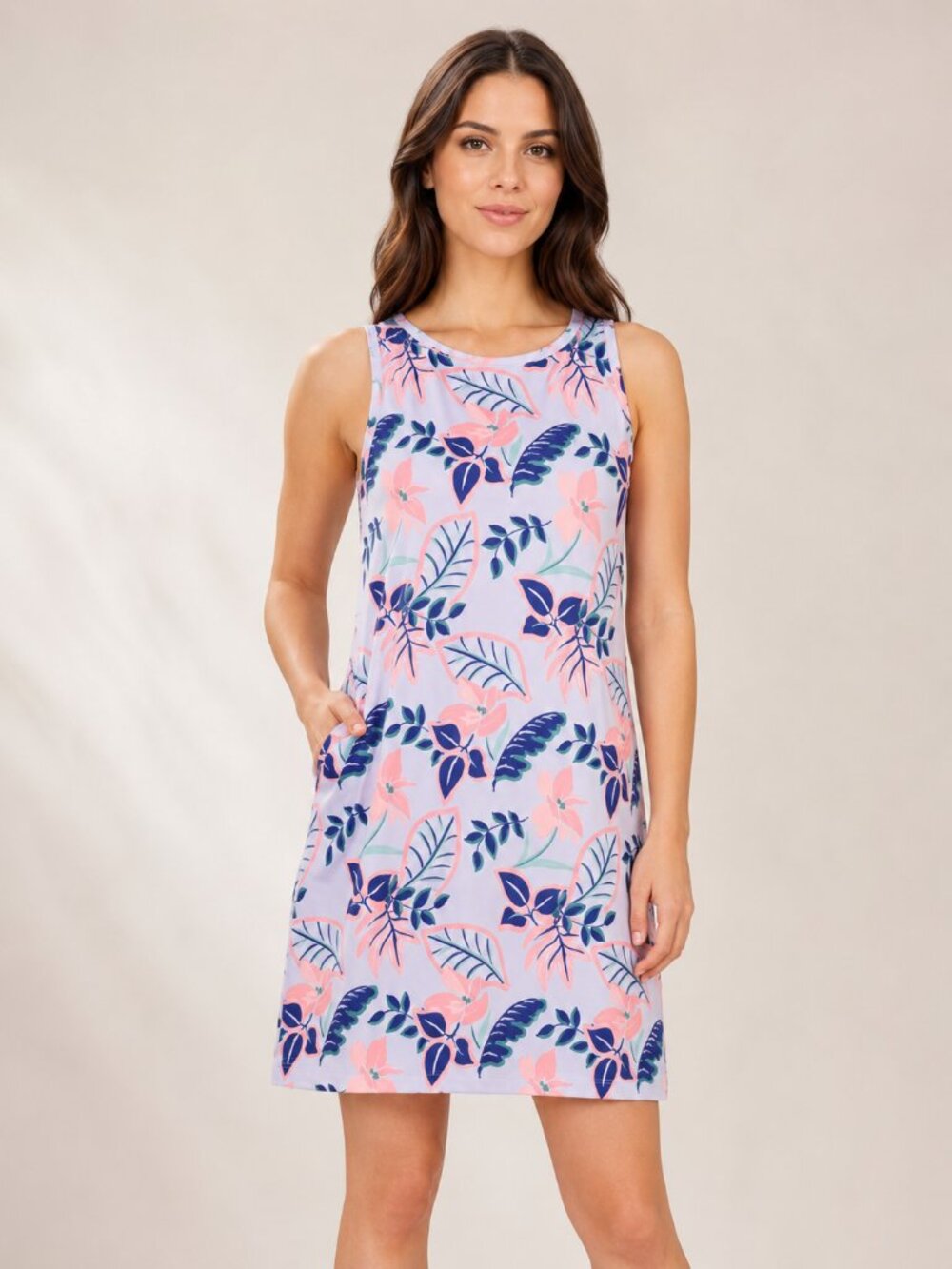 Columbia Women’s Chill River Printed Dress Large Pink Floral Omni-Freeze UPF 50
